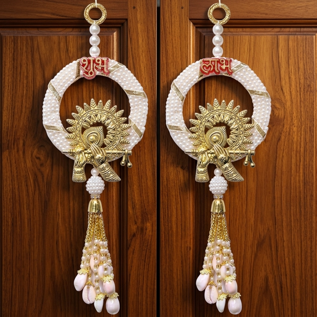 Shubh Labh Wall Hanging Decoration – Traditional Festive Decor for Main Door, Home Mandir & Pooja Room | 10 Inch