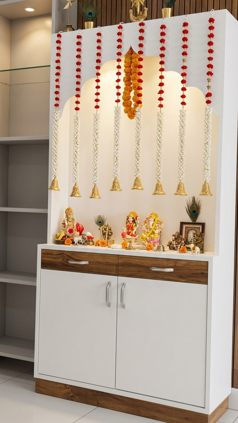 Handmade Red Foam Flower Toran – Artificial Floral Garland for Home, Temple & Door Decoration | Pack of 4