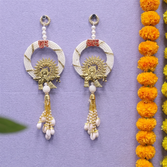 Shubh Labh Wall Hanging Decoration – Traditional Festive Decor for Main Door, Home Mandir & Pooja Room | 10 Inch